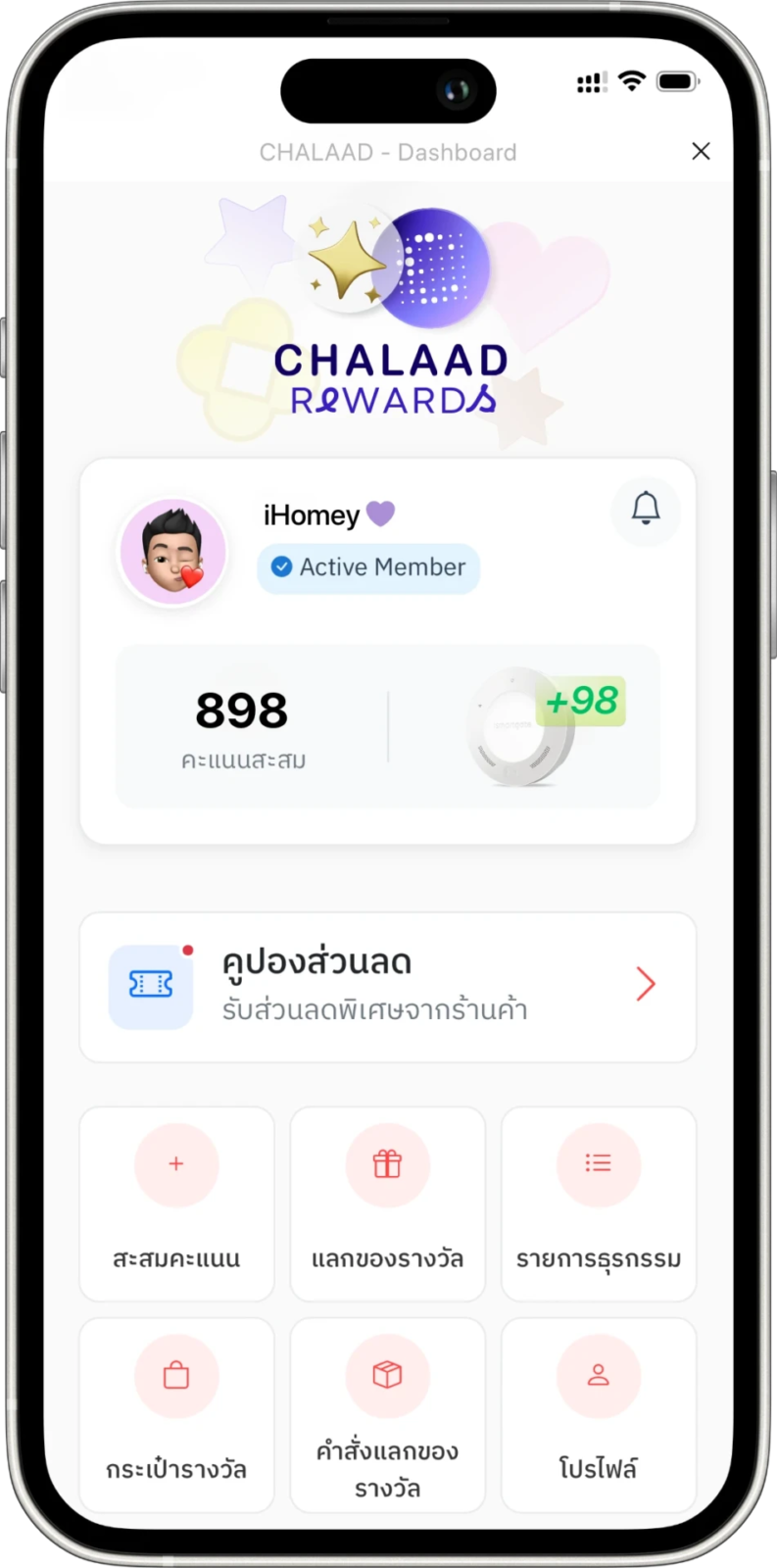 CHALAAD Rewards Dashboard Screen